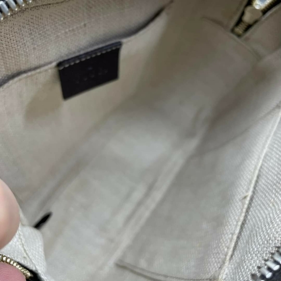 100% Authentic GUCCI Webby Bee Brown&Red&Green Cloth Shoulder Bag - Picture 11 of 15